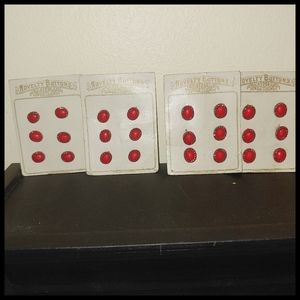 Hand Painted Vintage Czech Glass Buttons